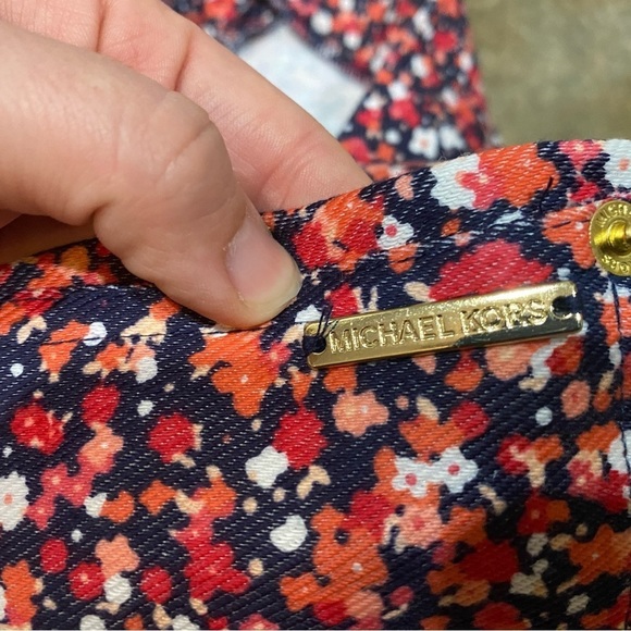 NWOT Michael Kors Floral Ditsy Skinny Jean Stretchy Pants Women’s Size Medium -E - Picture 12 of 12